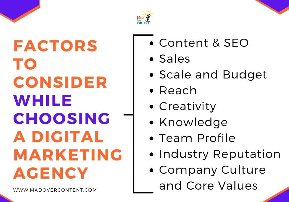 Factors to consider while choosing a digital marketing agency